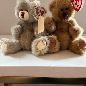 Ty Gray and Brown Plush Teddy Bears